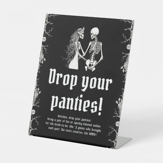 Signe De Table Jeu de squelette gothique d'Halloween, Lâchez vos  (Recto)