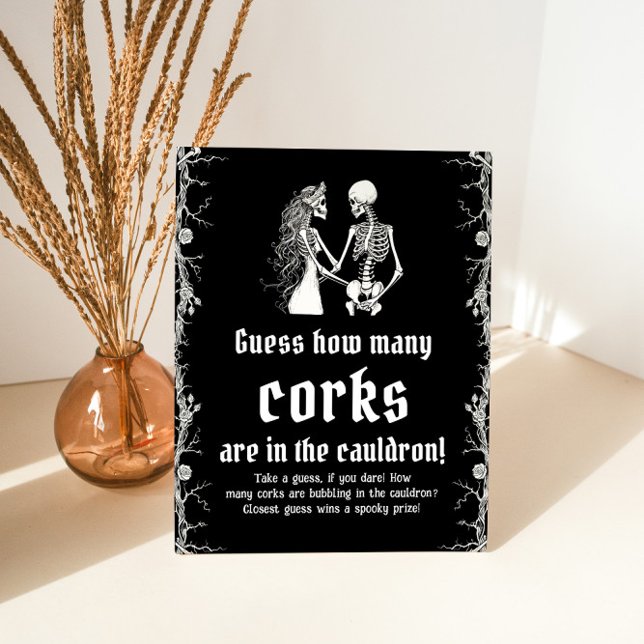 Signe De Table Jeu devinez combien de bouchons Halloween gothique (Créateur téléchargé)