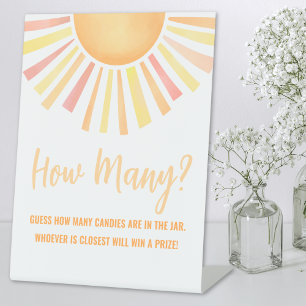 Signe De Table Jeux de Baby Shower "Sunshine devine combien de so