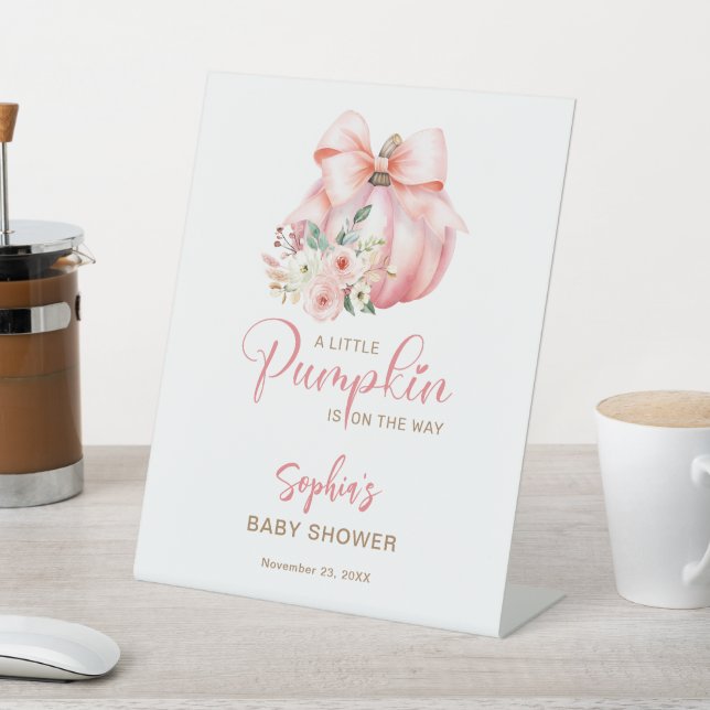 Signe De Table Joli Baby shower Citrouille rose (In SItu)