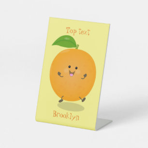Signe De Table Joli fruit d'agrumes orange dansant