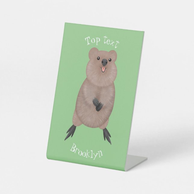 Signe De Table Joli sourire mignon dessin animé quokka (Recto)