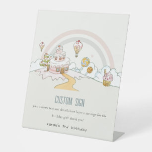 Signe De Table Joli temps sucré Candy Land Anniversaire Personnal