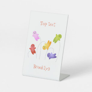 Signe De Table Jolie gelée bébés bonbons bonbons dessin animé