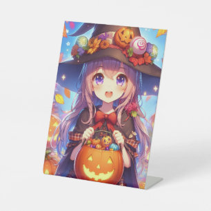 Signe De Table Jolie Sorcière d'Halloween Anime