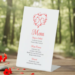 Signe De Table Jolis Inséparables Bohème Menu de Mariage Jardin a