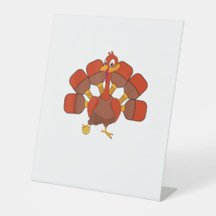 Signe De Table Joueur de balle de pilules Thanksgiving Paddleball