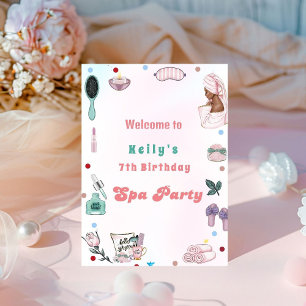 Signe De Table Jour de la fête spa Pamper Anniversaire Affiche de