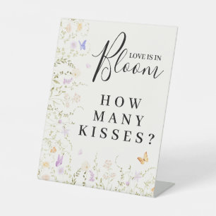 Signe De Table Joyeuse Fête de Fiançailles Watercolor Floral Love