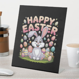Signe De Table Joyeuses Pâques 2025 Œufs Lapin Mignon