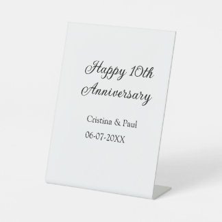 Signe De Table Joyeux 10ème anniversaire de mariage simple nom mi
