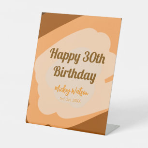 Signe De Table Joyeux 30e anniversaire en bois rustique Halloween