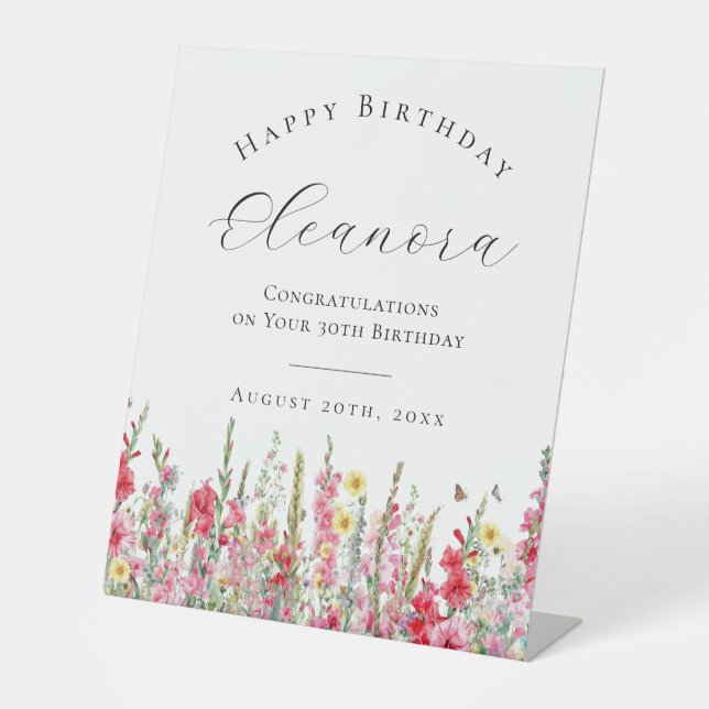 Signe De Table Joyeux anniversaire 30 août Fleur de naissance Bie (Recto)