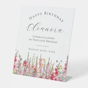 Signe De Table Joyeux anniversaire 65 août Fleur de naissance Bie