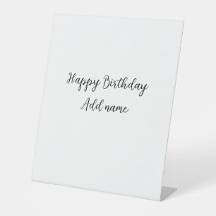 Signe De Table Joyeux anniversaire ajouter nom titre simple minim