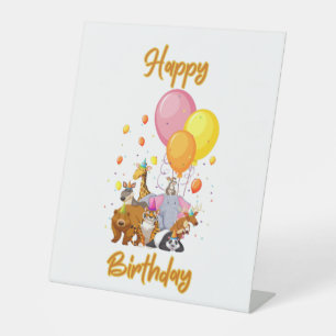 Signe De Table Joyeux Anniversaire de collection animal Signal de