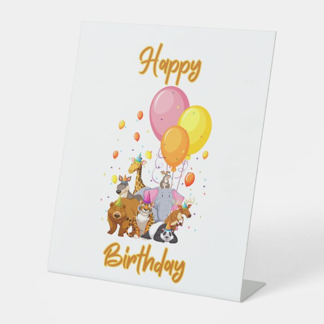 Signe De Table Joyeux Anniversaire de collection animal Signal de (Recto)