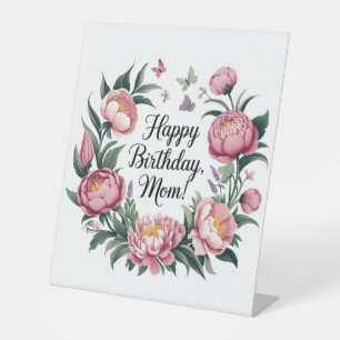 Signe De Table Joyeux anniversaire Maman Design Floral
