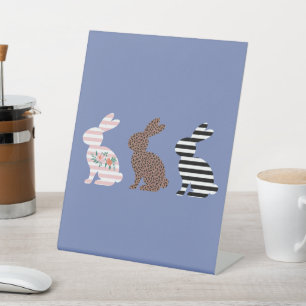 Signe De Table Joyeux lapin de lapin léopard de Pâques