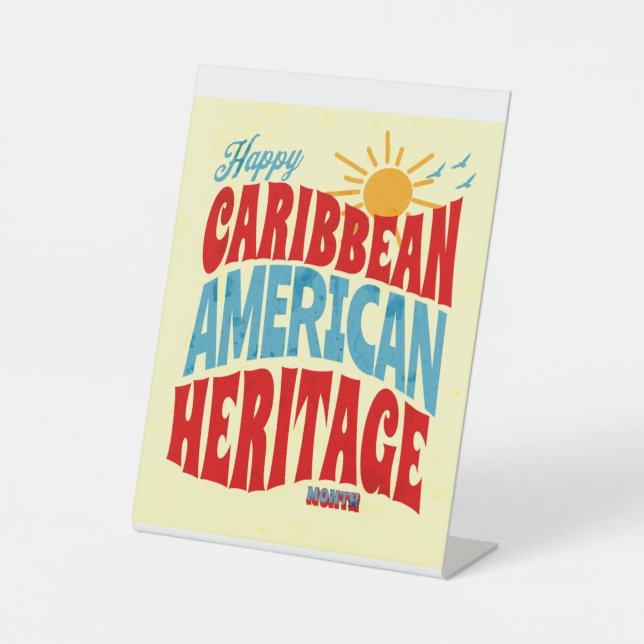 Signe De Table joyeux mois du patrimoine américain des caraïbes (Recto)