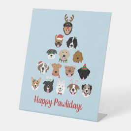 Signe De Table Joyeux Pawlidays Chien arbre de Noël