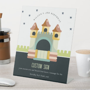 Signe De Table Jumping Castle Jump & Jouer Anniversaire Personnal