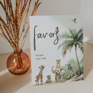 Signe De Table Jungle Safari Animaux Baby shower Faveurs