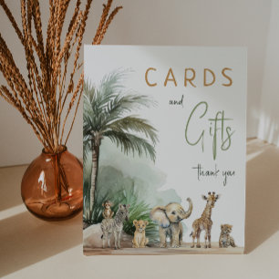 Signe De Table Jungle Safari Animaux Baby showers cartes et cadea