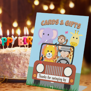 Signe De Table Jungle Safari Zoo Animal Baby showers Cartes et Ca
