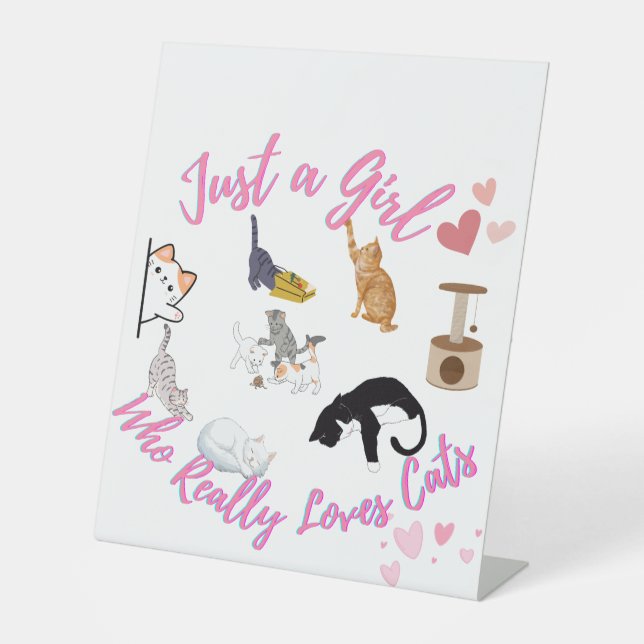 Signe De Table Juste une fille qui aime vraiment les chats (Recto)