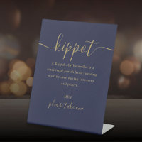 Kippot bleu marine et Mariage juif or Yarmulke