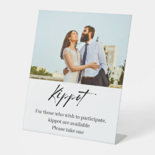 Signe De Table Kippot de mariage juif avec photo personnalisée
