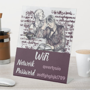 Signe De Table La fille lisant un livre