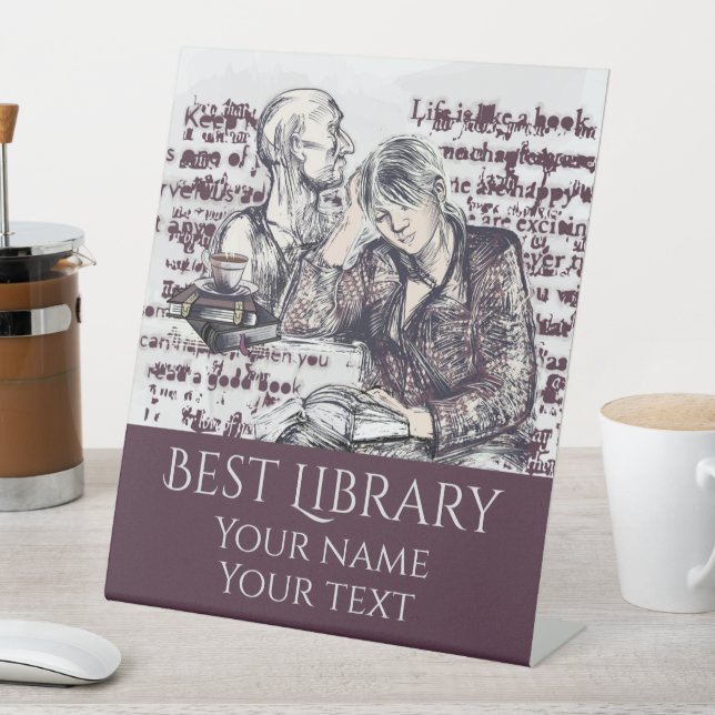 Signe De Table La fille lisant un livre (In SItu)