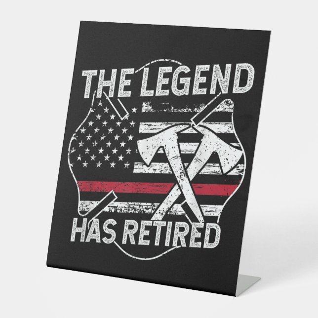Signe De Table La Légende A Retraité Le Pompier Retraité (Recto)