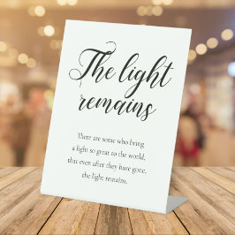 Signe De Table La lumière reste Mariage de mémoire manuscrite