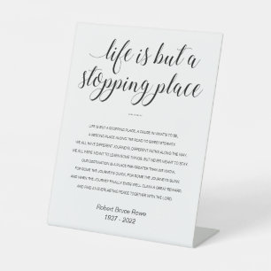 Signe De Table La Vie N'Est Qu'Un Lieu D'Arrêt Poème Chrétien