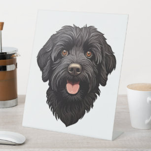 Signe De Table Labradoodle Chien noir