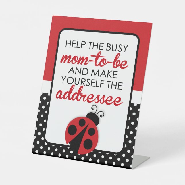 Signe De Table Ladybug adresse le Baby shower Enveloppe (Recto)
