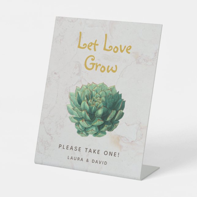 Signe De Table Laisser L'Amour Cultiver Les Succulents Botaniques (Recto)