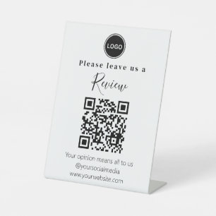 Signe De Table Laissez-nous un avis QR code moderne