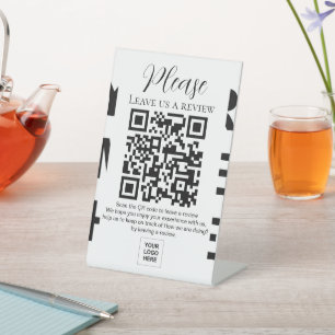 Signe De Table Laissez-nous un commentaire du code QR avec votre 