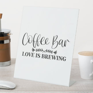 Signe De Table L'amour couve au Bar à café