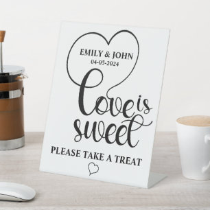 Signe De Table L'Amour Élégant Est Douce calligraphie Cœur
