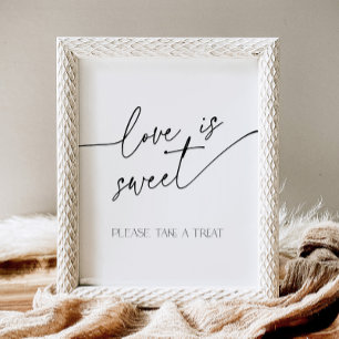 Signe De Table L'amour est doux minimaliste Buffet noir et blanc