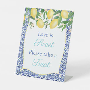 Signe De Table L'amour est doux, prenez une friandise Lemons Wedd