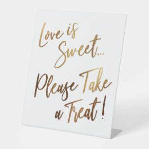 Signe De Table L'amour est doux, prenez une friandise ! Simple or