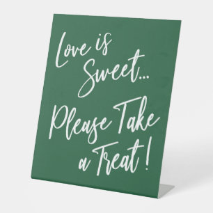 Signe De Table L'amour est doux, prenez une friandise ! Vert feui