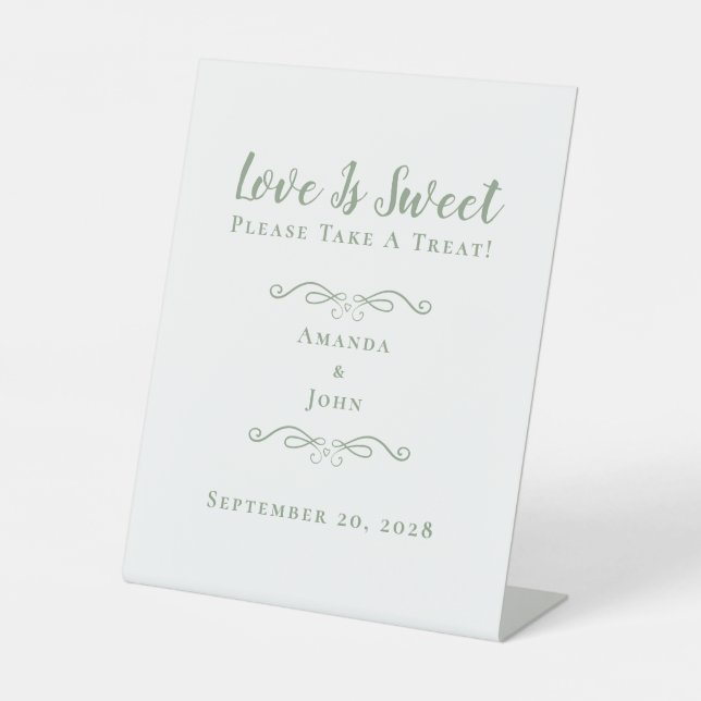Signe De Table L'Amour Est Doux Traiter Les Faveurs Mariage Sage  (Recto)