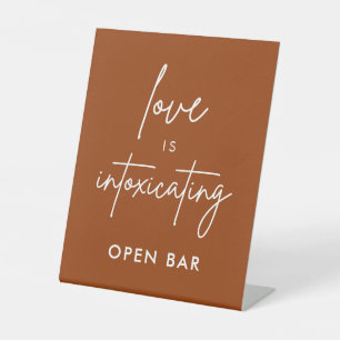 Signe De Table L'Amour Est Enivrant Terracotta Open Bar